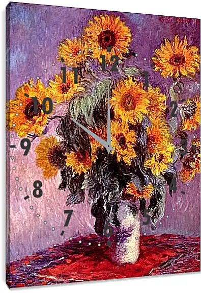 Часы картина - Still-Life with Sunflowers (0). Клод Моне