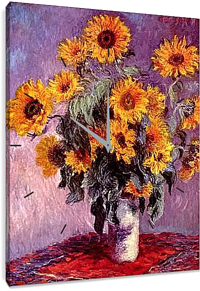 Часы картина - Still-Life with Sunflowers (0). Клод Моне