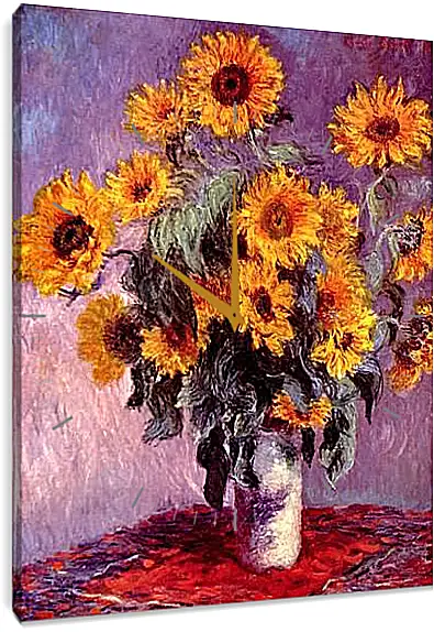 Часы картина - Still-Life with Sunflowers (0). Клод Моне