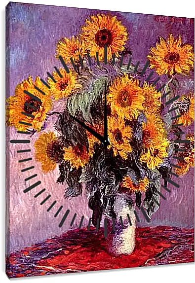 Часы картина - Still-Life with Sunflowers (0). Клод Моне