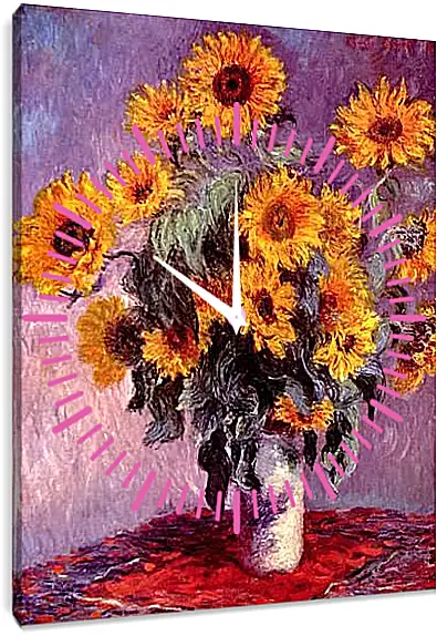 Часы картина - Still-Life with Sunflowers (0). Клод Моне