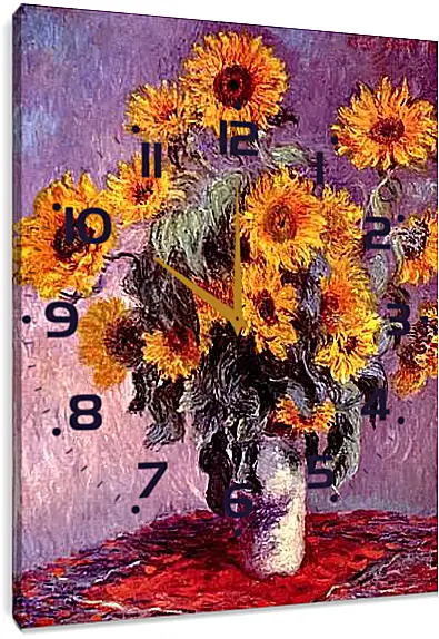 Часы картина - Still-Life with Sunflowers (0). Клод Моне