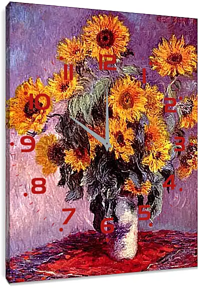 Часы картина - Still-Life with Sunflowers (0). Клод Моне