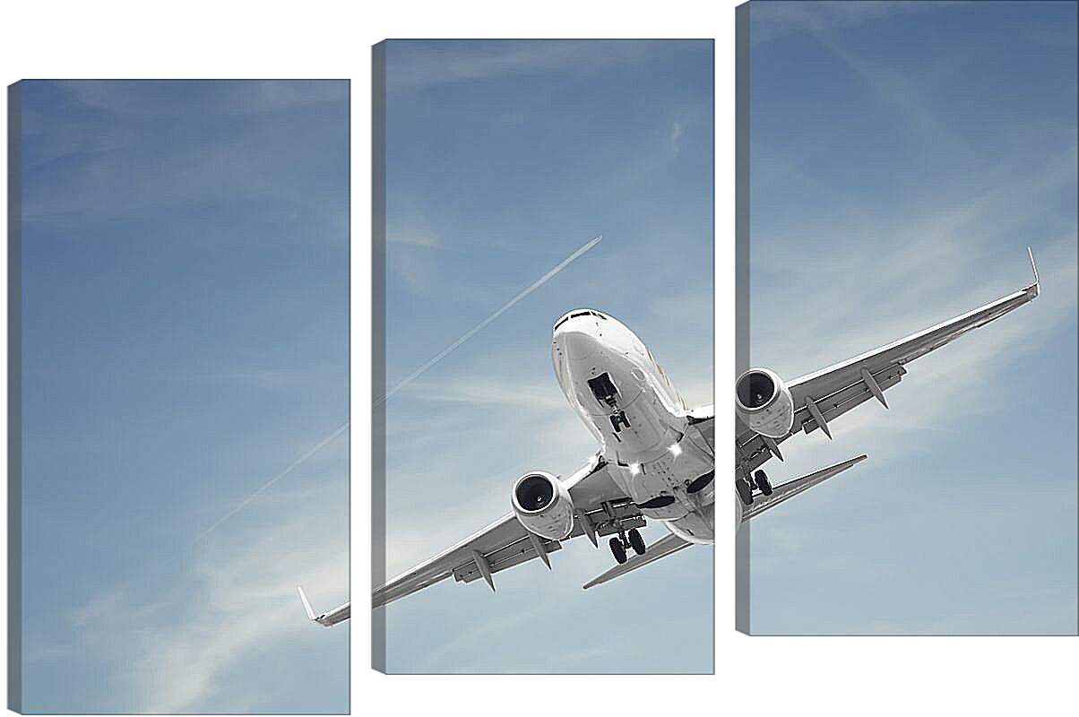 Модульная картина - Посадка самолета