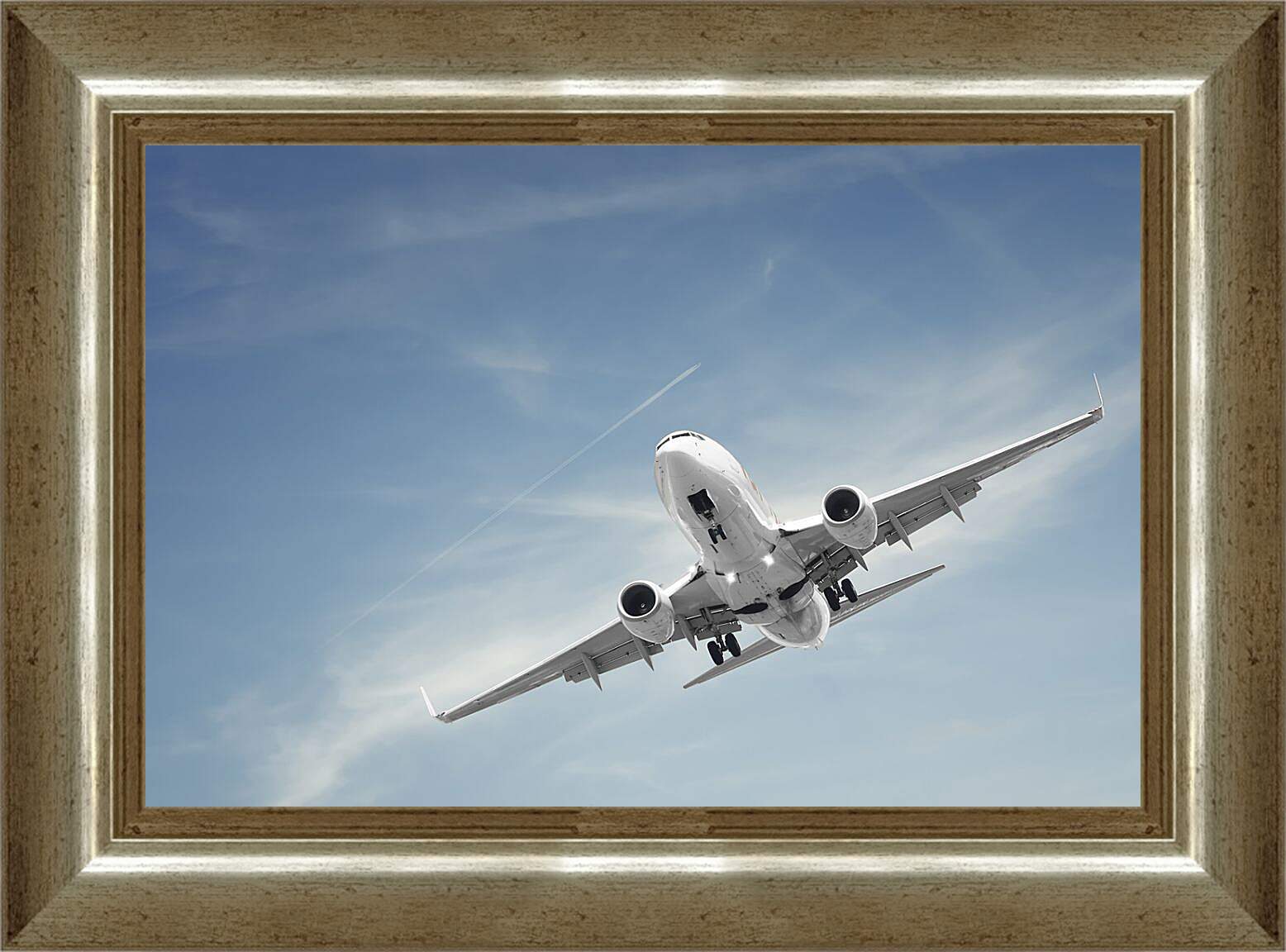Картина в раме - Посадка самолета