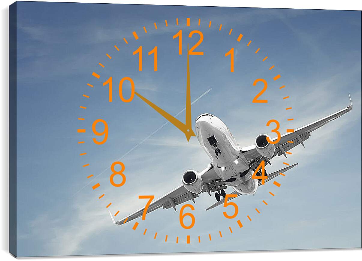 Часы картина - Посадка самолета