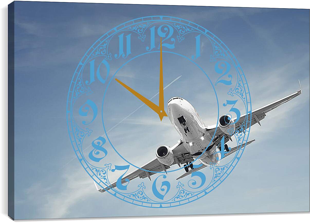 Часы картина - Посадка самолета
