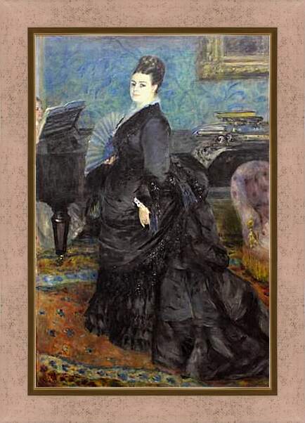 Картина в раме - Portrait of Mme Georges Hartmann. Пьер Огюст Ренуар