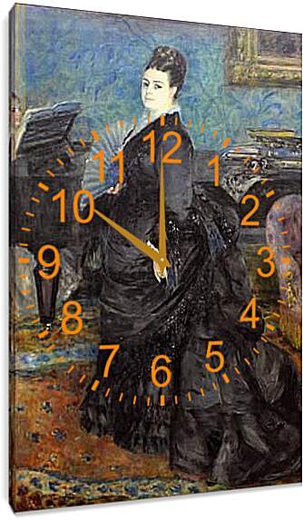 Часы картина - Portrait of Mme Georges Hartmann. Пьер Огюст Ренуар