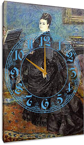 Часы картина - Portrait of Mme Georges Hartmann. Пьер Огюст Ренуар