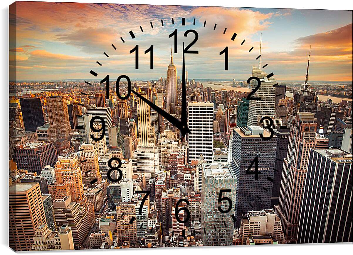 Часы картина - Утро мегаполиса