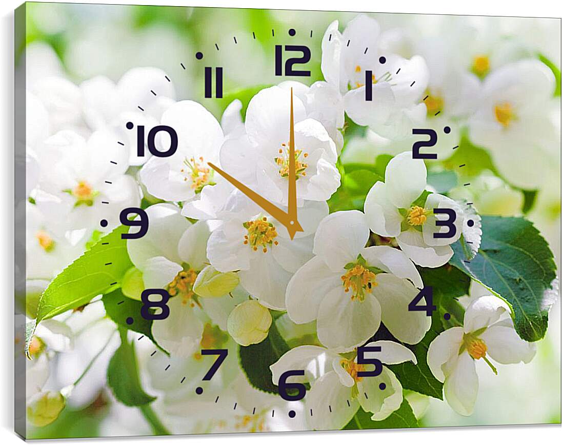 Часы картина - Цветы вишни