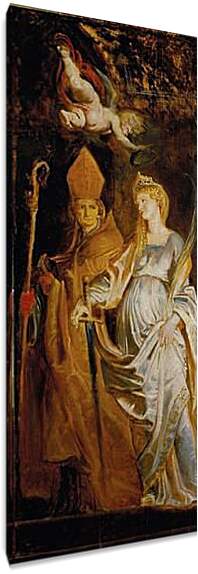 Постер и плакат - Altarpiece of Raising of Cross (Outer Wing Staints Catherine of Alexandria and Eligius). Питер Пауль Рубенс