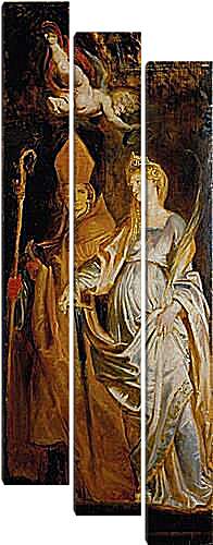 Модульная картина - Altarpiece of Raising of Cross (Outer Wing Staints Catherine of Alexandria and Eligius). Питер Пауль Рубенс