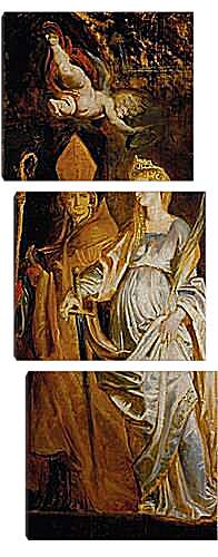 Модульная картина - Altarpiece of Raising of Cross (Outer Wing Staints Catherine of Alexandria and Eligius). Питер Пауль Рубенс