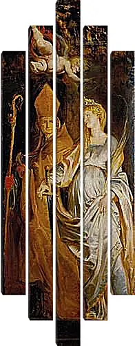 Модульная картина - Altarpiece of Raising of Cross (Outer Wing Staints Catherine of Alexandria and Eligius). Питер Пауль Рубенс