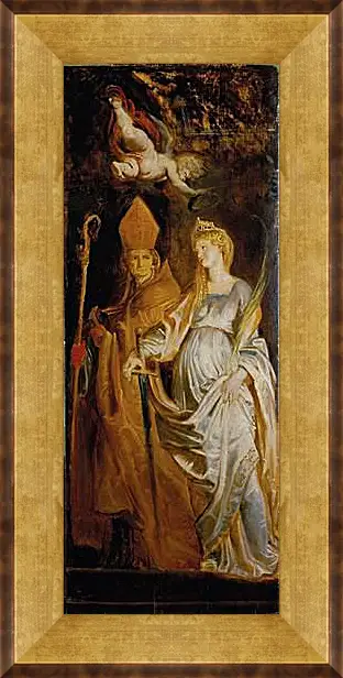 Картина в раме - Altarpiece of Raising of Cross (Outer Wing Staints Catherine of Alexandria and Eligius). Питер Пауль Рубенс