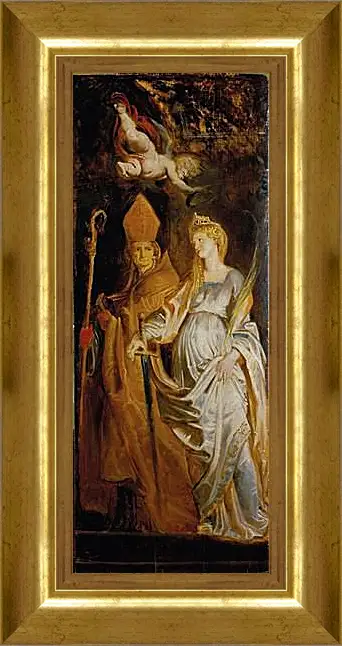 Картина в раме - Altarpiece of Raising of Cross (Outer Wing Staints Catherine of Alexandria and Eligius). Питер Пауль Рубенс