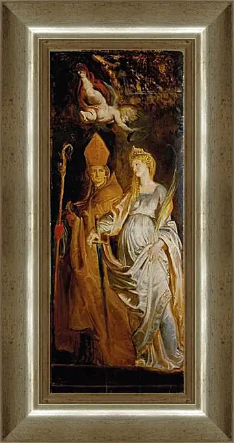 Картина в раме - Altarpiece of Raising of Cross (Outer Wing Staints Catherine of Alexandria and Eligius). Питер Пауль Рубенс