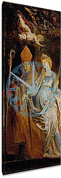 Часы картина - Altarpiece of Raising of Cross (Outer Wing Staints Catherine of Alexandria and Eligius). Питер Пауль Рубенс