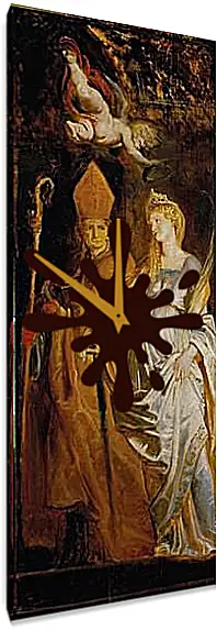 Часы картина - Altarpiece of Raising of Cross (Outer Wing Staints Catherine of Alexandria and Eligius). Питер Пауль Рубенс