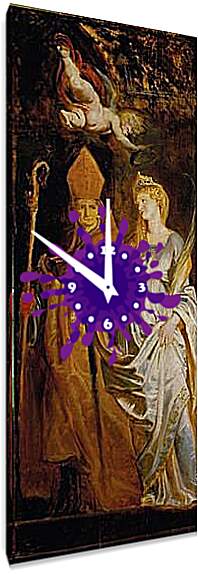 Часы картина - Altarpiece of Raising of Cross (Outer Wing Staints Catherine of Alexandria and Eligius). Питер Пауль Рубенс