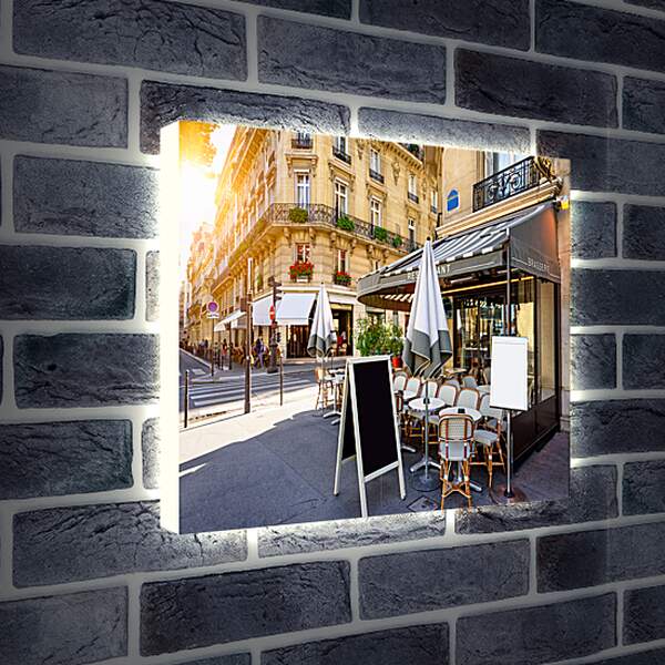 Лайтбокс световая панель - Кафе на улице Парижа