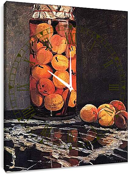 Часы картина - Pot of Peaches. Клод Моне