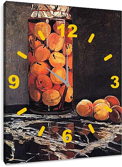Часы картина - Pot of Peaches. Клод Моне
