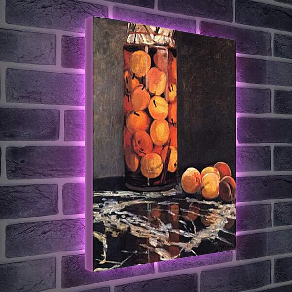 Лайтбокс световая панель - Pot of Peaches. Клод Моне