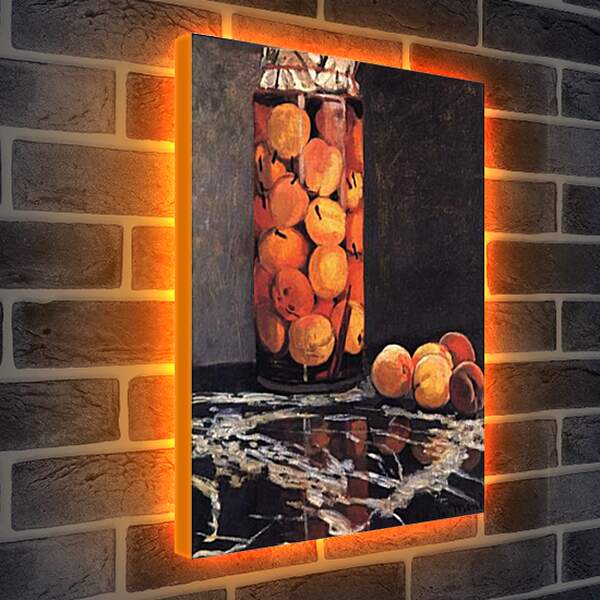 Лайтбокс световая панель - Pot of Peaches. Клод Моне
