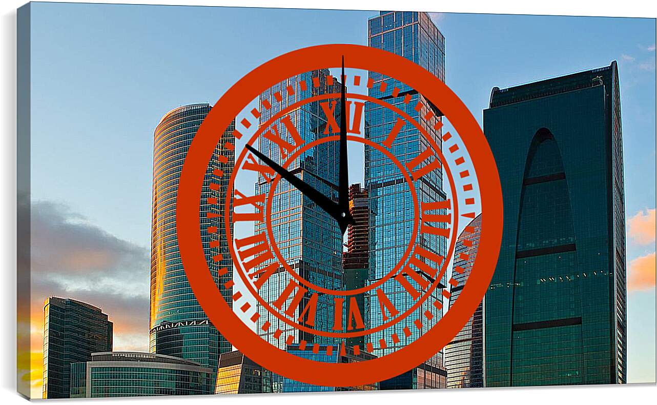 Часы картина - Москав Сити