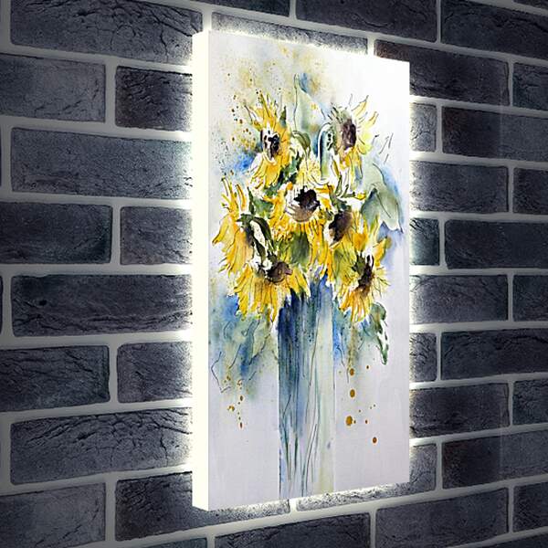 Лайтбокс световая панель - Цветы в вазе