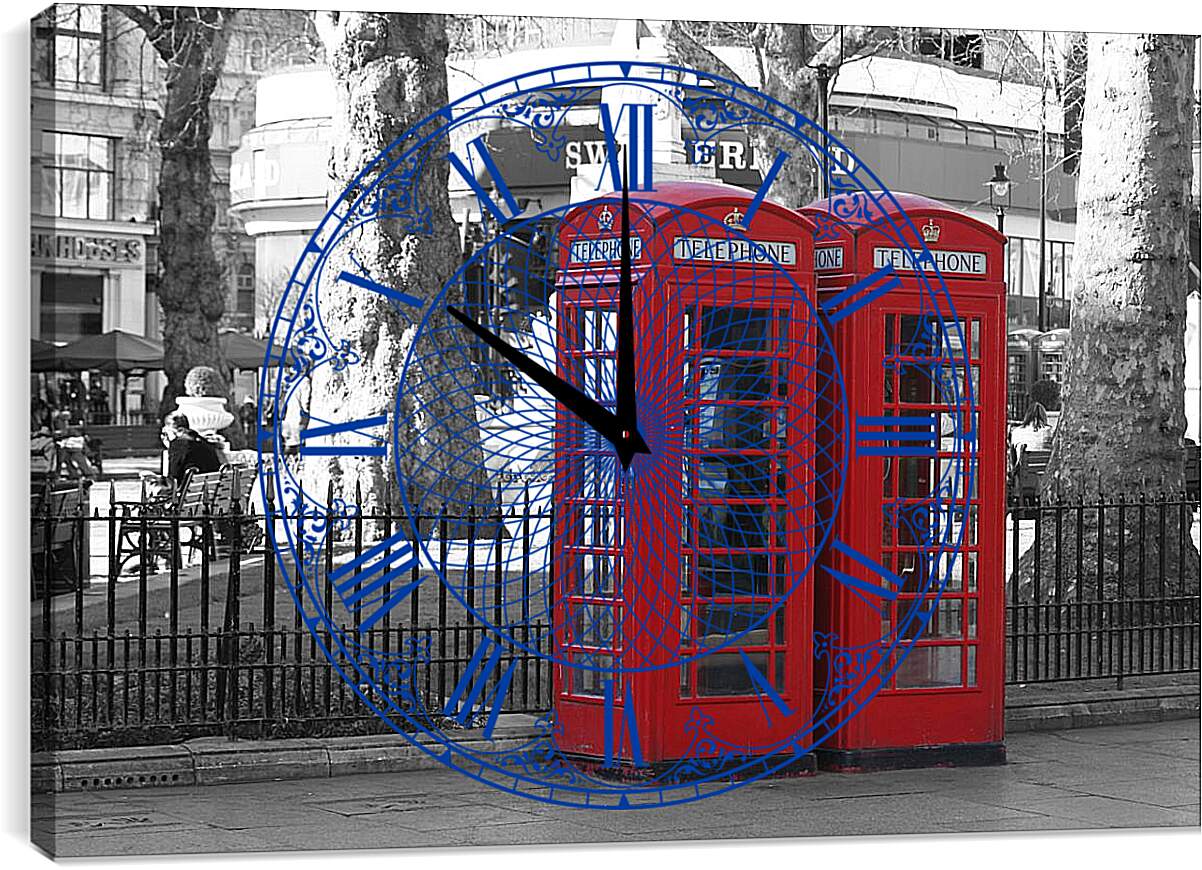 Часы картина - Телефонные кабинки