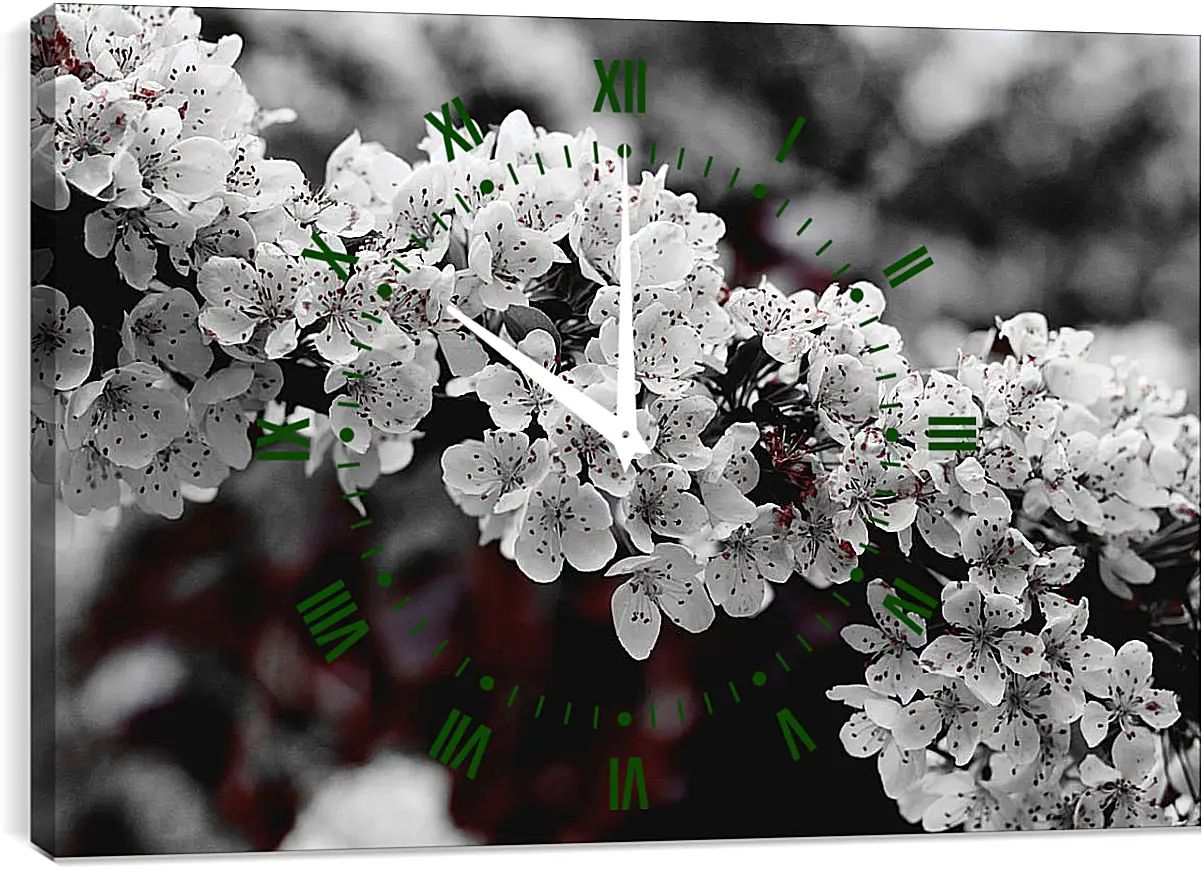 Часы картина - Цветущая ветка
