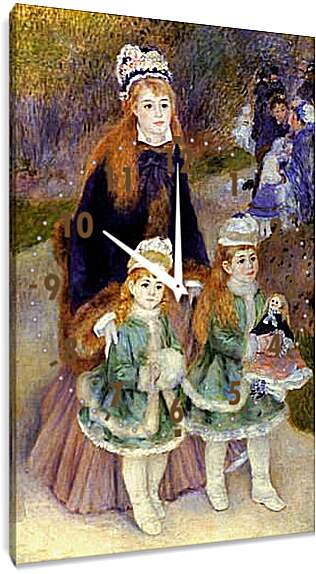 Часы картина - Madame Georges Charpentier and Her Children at park. Пьер Огюст Ренуар