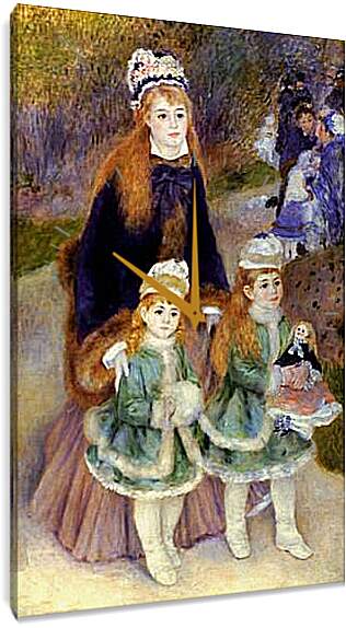 Часы картина - Madame Georges Charpentier and Her Children at park. Пьер Огюст Ренуар