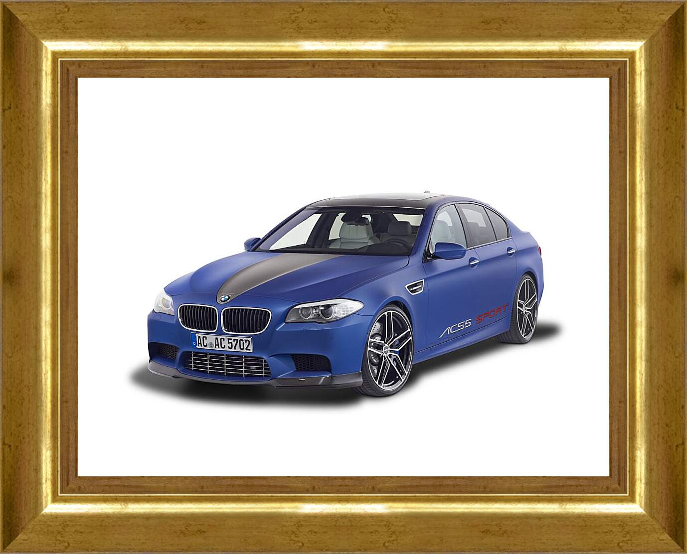 Картина в раме - Синяя BMW