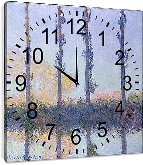 Часы картина - Poplars (Four Trees). Клод Моне