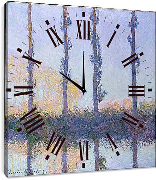 Часы картина - Poplars (Four Trees). Клод Моне