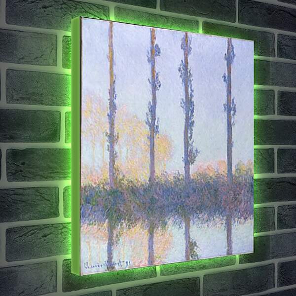 Лайтбокс световая панель - Poplars (Four Trees). Клод Моне