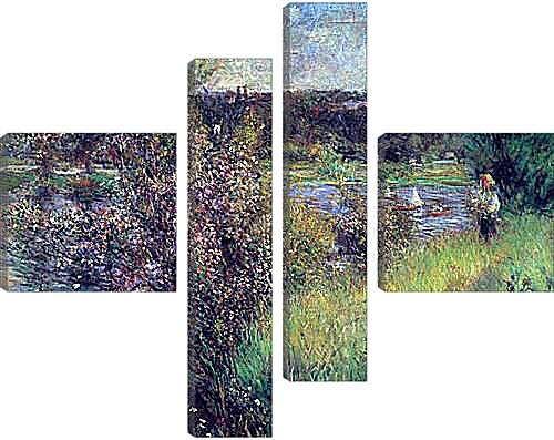 Модульная картина - The Seine at Chatou. Пьер Огюст Ренуар