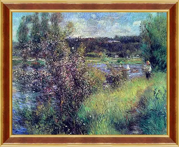 Картина в раме - The Seine at Chatou. Пьер Огюст Ренуар