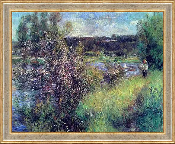 Картина в раме - The Seine at Chatou. Пьер Огюст Ренуар