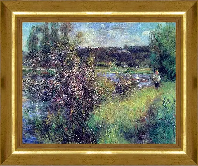 Картина в раме - The Seine at Chatou. Пьер Огюст Ренуар