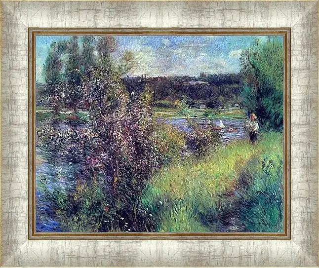 Картина в раме - The Seine at Chatou. Пьер Огюст Ренуар