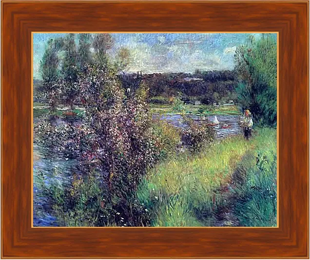 Картина в раме - The Seine at Chatou. Пьер Огюст Ренуар