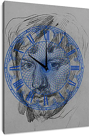Часы картина - Автопортрет. Валентин Александрович Серов