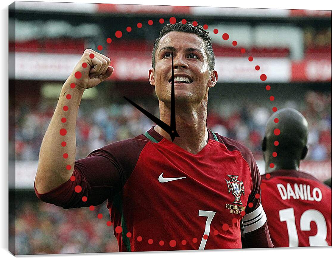 Часы картина - Криштиану Роналду в сборной Португалии.