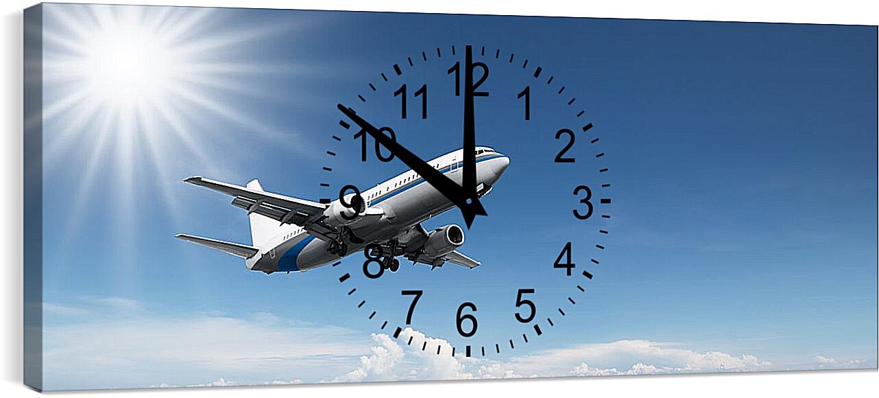 Часы картина - Полет самолета